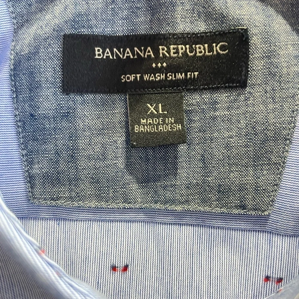 Banana Republic Soft Wash Slim Fit Button-Down Shirt – Blanket Blue XL
